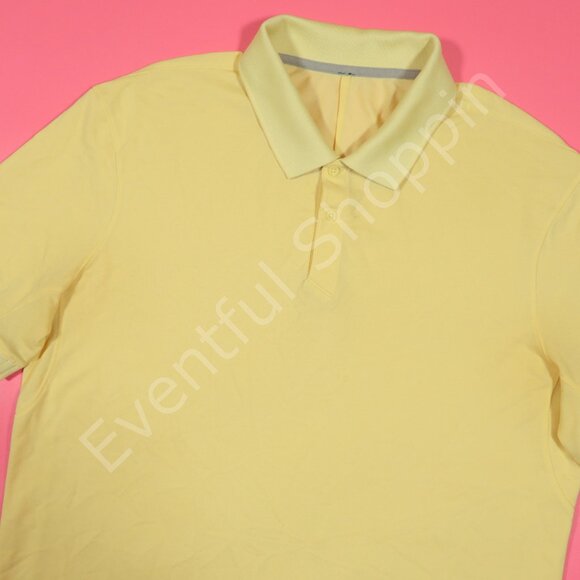Lululemon Polo Mens 2XL Yellow Pique Classic Fit Short Sleeve Polo - Picture 2 of 6